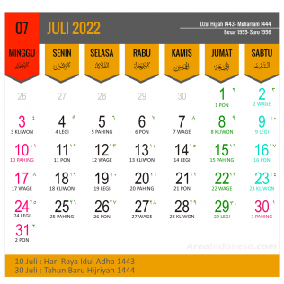 07 Kalender Bulan Juli 2022