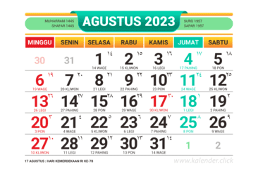 Kalender Agustus 2023