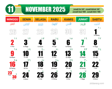 Download kalender 2025 Bulan November