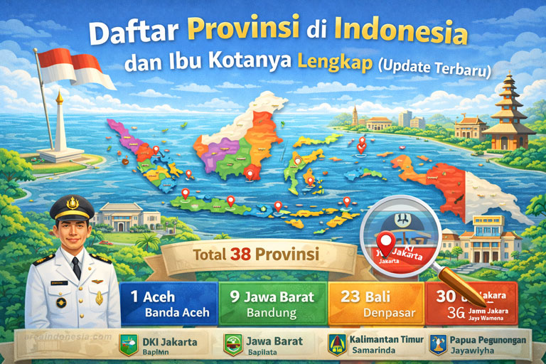 Daftar Provinsi di Indonesia dan Ibu Kotanya Lengkap